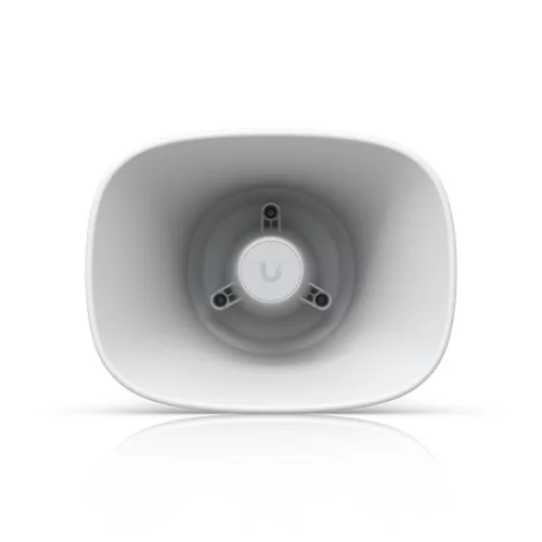 Ubiquiti UP-AI-Horn-Speaker-W All-weather PoE 120 dB horn speaker with advanced AI alert functionality and versatile wall, corner, and pole mounting options