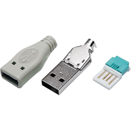 LogiLink crimp type USB 2.0 A csatlakozó dugó szürke