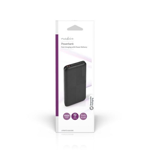 Nedis UPBKPD10000BK hordozható külső akkumulátor, powerbank 10000mAh