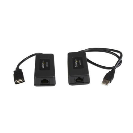 StarTech USB-A 2.0 -> RJ45 CAT5e UTP M/F extender hosszabbító fekete max. 40m