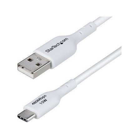 StarTech 2M USB-A TO USB-C CABLE WHITE CHARGER CORD USB 2.0 DATA TRANSF
