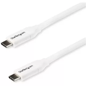   StarTech USB-C -> USB-C M/M adatkábel 2m fehér 5A PD, USB-IF