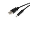StarTech USB-A 2.0 -> DC 3,4 x 1,3mm M/M tápkábel 0.9m fekete