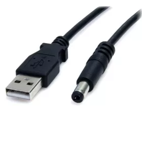   StarTech USB-A 2.0 -> DC 5.5 x 2.1mm M/M tápkábel 0.9m fekete