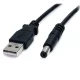StarTech USB-A 2.0 -> DC 5.5 x 2.1mm M/M tápkábel 0.9m fekete