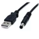 StarTech USB-A 2.0 -> DC 5.5 x 2.1mm M/M tápkábel fekete