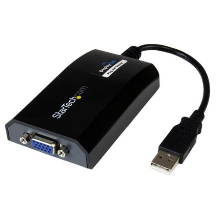 StarTech USB-A 2.0 -> VGA M/F adapter 0.15m fekete