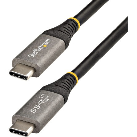 StarTech USB-C 3.2 Gen2 -> USB-C 3.2 Gen2 M/M adatkábel 1m fekete 100W, DP Alt Mode, 10Gbps