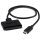StarTech -> SATA 22pin M/F adapter 0.4m fekete