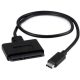 StarTech -> SATA 22pin M/F adapter 0.4m fekete