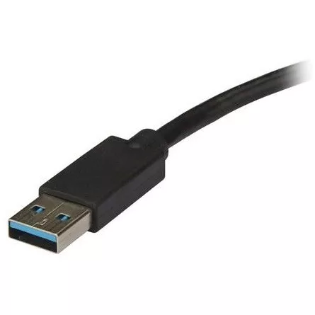 StarTech USB-A 3.0 -> Displayport M/F adapter 0.2m fekete