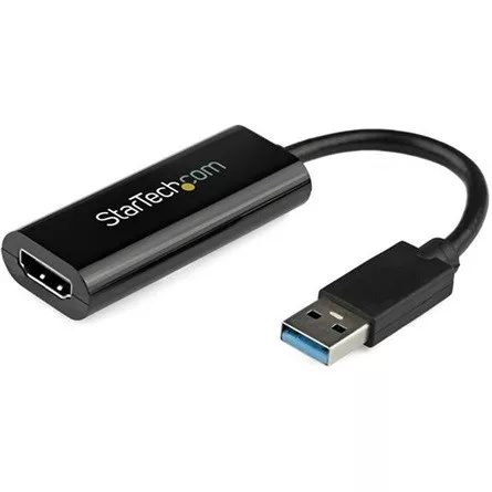 StarTech USB-A 3.0 -> HDMI M/F adapter 0.15m fekete slim