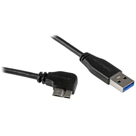 StarTech USB-A 3.0 -> USB-B 3.0 micro M/M adatkábel fekete egyenes/ 90° jobb