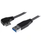 StarTech USB-A 3.0 -> USB-B 3.0 micro M/M adatkábel 0.5m fekete slim, egyenes/90° bal