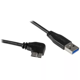   StarTech USB-A 3.0 -> USB-B 3.0 micro M/M adatkábel 0.5m fekete slim, egyenes/90° jobb
