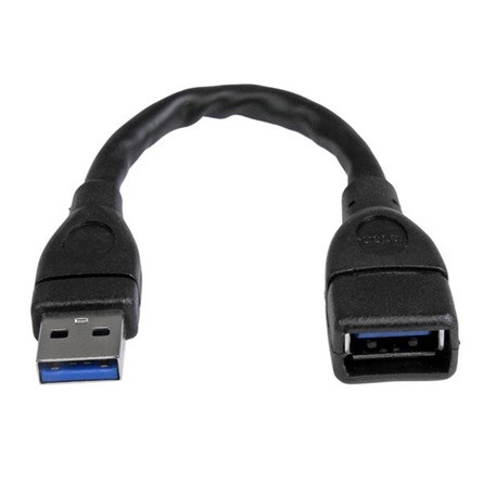 StarTech USB-A 3.0 M/F adatkábel 0.15m fekete hosszabbító
