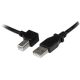 StarTech USB-A 2.0 -> USB-B 2.0 M/M adatkábel 1m fekete egyenes/90° bal