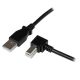StarTech USB-A 2.0 -> USB-B 2.0 M/M adatkábel fekete egyenes/90° jobb