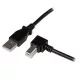 StarTech USB-A 2.0 -> USB-B 2.0 M/M adatkábel fekete egyenes/90° jobb