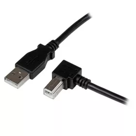   StarTech USB-A 2.0 -> USB-B 2.0 M/M adatkábel 3m fekete egyenes/90°jobb