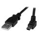 StarTech USB-A 2.0 -> USB-B 2.0 mini M/M adatkábel 1m fekete egyenes/90° fel