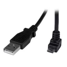   StarTech USB-A 2.0 -> USB-B 2.0 mini M/M adatkábel fekete egyenes/90° le