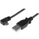 StarTech USB-A 2.0 -> USB-B 2.0 micro M/M adatkábel fekete egyene/90° jobb