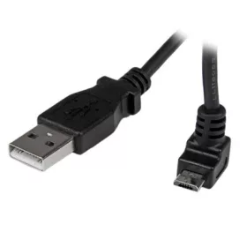   StarTech USB-A 2.0 -> USB-B 2.0 micro M/M adatkábel fekete egyenes/90° fel