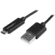 StarTech USB-A 2.0 -> USB-B 2.0 micro M/M adatkábel 1m fekete töltésvisszajelző LED