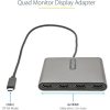 StarTech QUAD MONITOR DISPLAY USB-C 3.2 Gen1 -> 4db HDMI 2.0 M/F adapter 0.3m szürke