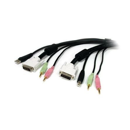 StarTech DVI-I USB A Jack 3,5mm M/M KVM tkábel 1.8m fekete