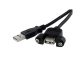 StarTech USB A M/F adatkábel 0.3m panel-mount fekete
