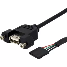   StarTech USB-B 2.0 mini 5pin -> USB-A 2.0 F/F adatkábel 0.3m fekete panel mount