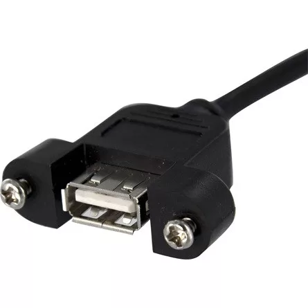 StarTech USB-B 2.0 mini 5pin -> USB-A 2.0 F/F adatkábel 0.3m fekete panel mount