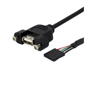   StarTech USB-A Pinheader 5pin -> USB-A 2.0 F/F adatkábel 0.9m fekete panel-mount