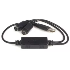 StarTech USB-A 2.0 -> 2db PS/2 M/F adapter 0.4m fekete