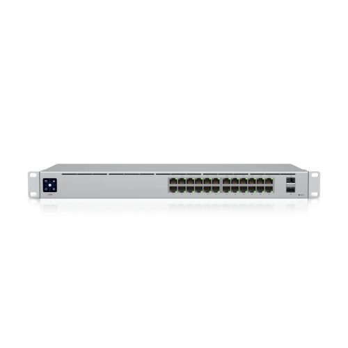 Ubiquiti UniFi Switch 24 is a fully managed Layer 2 switch with (24) Gigabit Ethernet ports and (2) Gigabit SFP ports for fiber connectivity