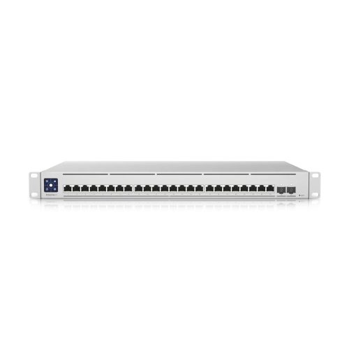 Ubiquiti Layer 3 switch with (24) 10GbE RJ45 ports and (2) 25G SFP28 ports