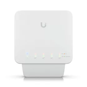   Ubiquiti network switch, 5 RJ45 Gigabit Ethernet ports, 1 PoE input and 4 PoE output links