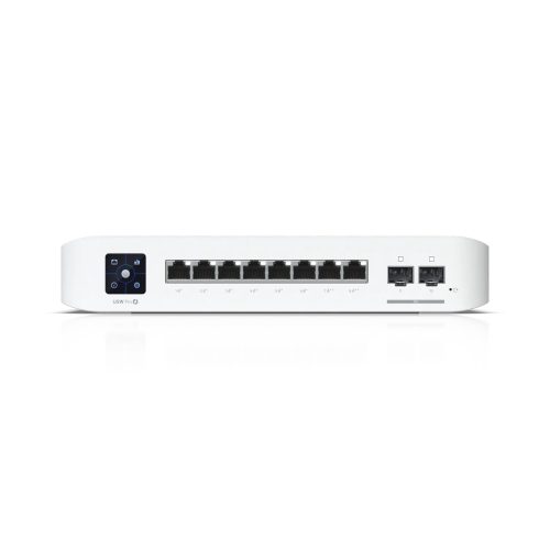 Ubiquiti USW-Pro-8-PoE-EU An 8-port, Layer 3 switch with PoE+ and PoE++ output.