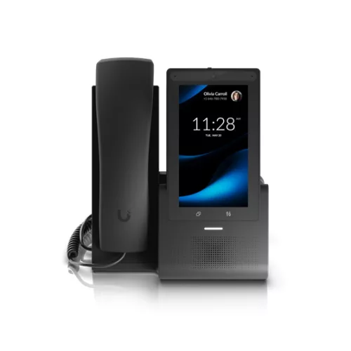 Ubiquiti UniFi UTP-G3-Touch-Pro desktop smartphone for UniFi Talk, featuring a 5inch touch display and seamless integration with UniFi applications