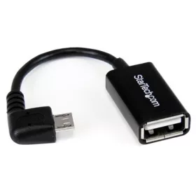   StarTech USB-B 2.0 micro -> USB-A 2.0 M/F adatkábel 0.15m fekete 90°/egyenes, OTG