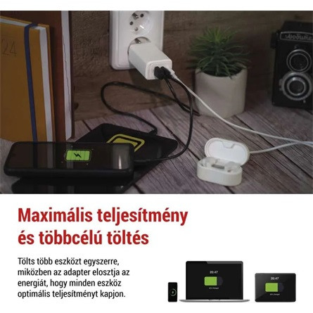 Emos GaN PD 65 W max. univerzális USB töltő