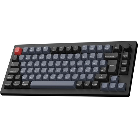 Keychron V1 Max Bluetooth / vezeték nélküli magyar Gateron Jupiter Red mechanikus billentyűzet fekete-kék