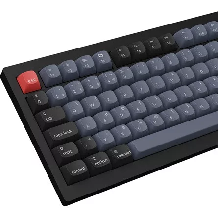 Keychron V1 Max Bluetooth / vezeték nélküli magyar Gateron Jupiter Banana mechanikus billentyűzet fekete-kék