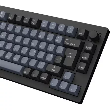 Keychron V1 Max Bluetooth / vezeték nélküli magyar Gateron Jupiter Banana mechanikus billentyűzet fekete-kék