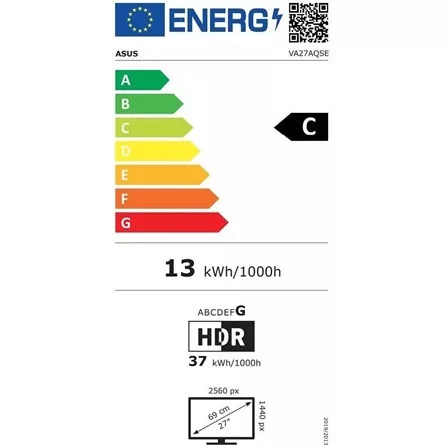 Asus 27.0IN IPS LED 2560X1440 16:9 VA27AQSE 1.00MS DPHV 3Y