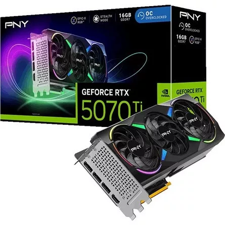 PNY GeForce RTX 5070 Ti ARGB Overclocked Triple Fan 16GB GDD