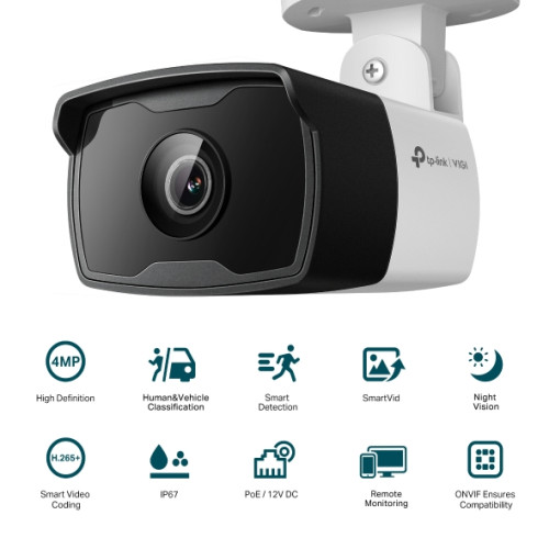 TP-LINK VIGI C340I(4mm) 4MP Outdoor Bullet Network Camera