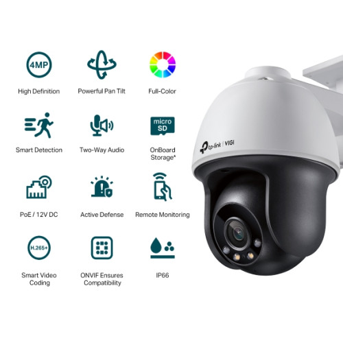 TP-LINK VIGI C540 4MP Wi-FI Outdoor Full-Color Pan Tilt Network Camera